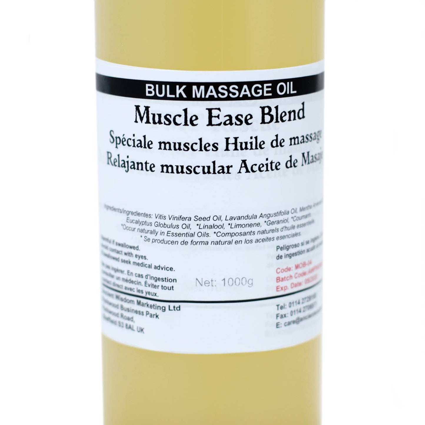''Muscle Ease'' Massage Oil / Bath Oil 1L