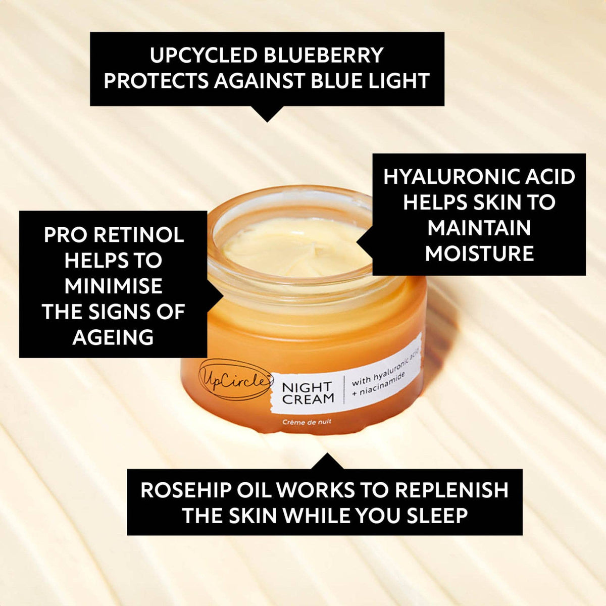 Anti-Ageing Night Cream with Hyaluronic Acid + Niacinamide: 55ml / Standard - £65.97+VAT per Case of 6