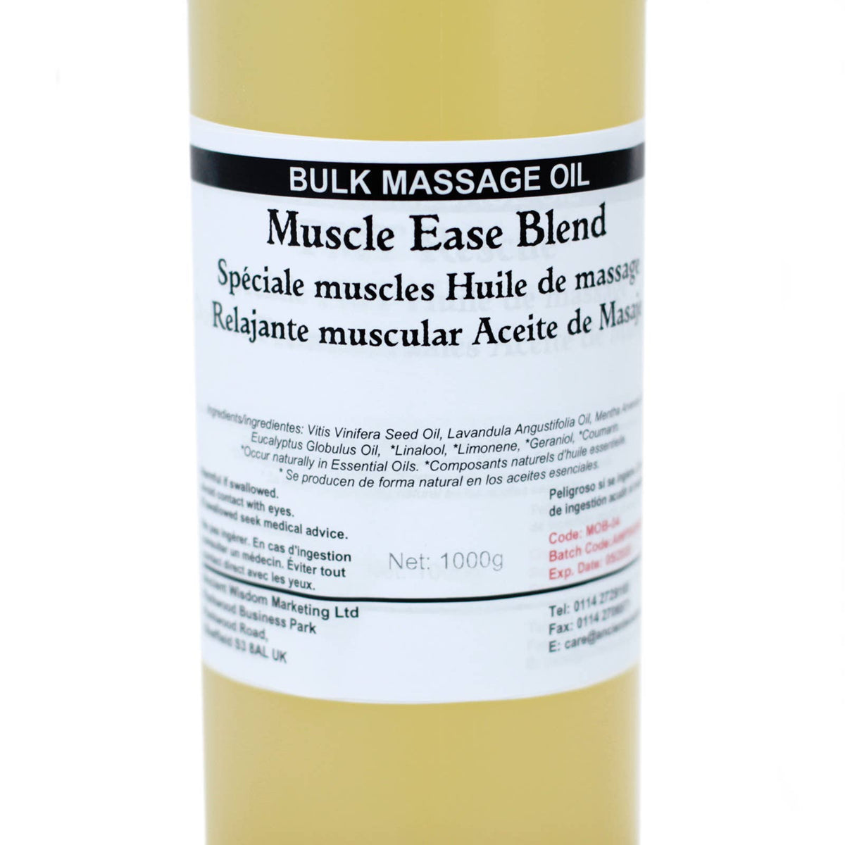 ''Muscle Ease'' Massage Oil / Bath Oil 1L