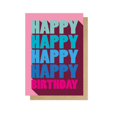 Happy Happy Birthday Greetings Card