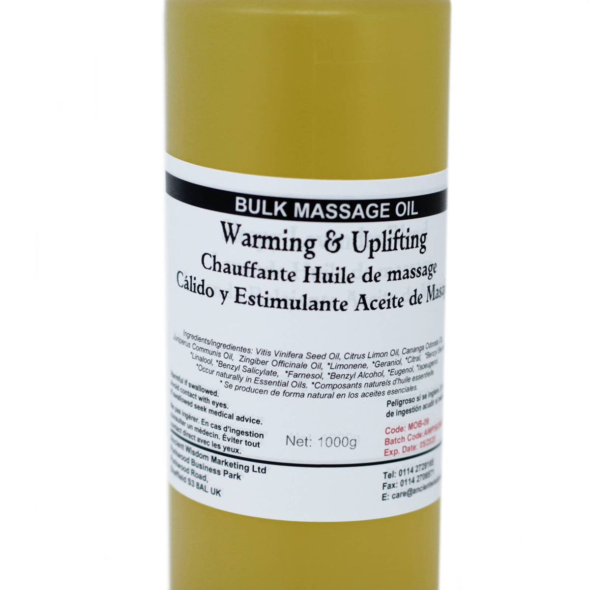 ''Warm and Uplifting'' Massage Oil / Bath Oil 1L