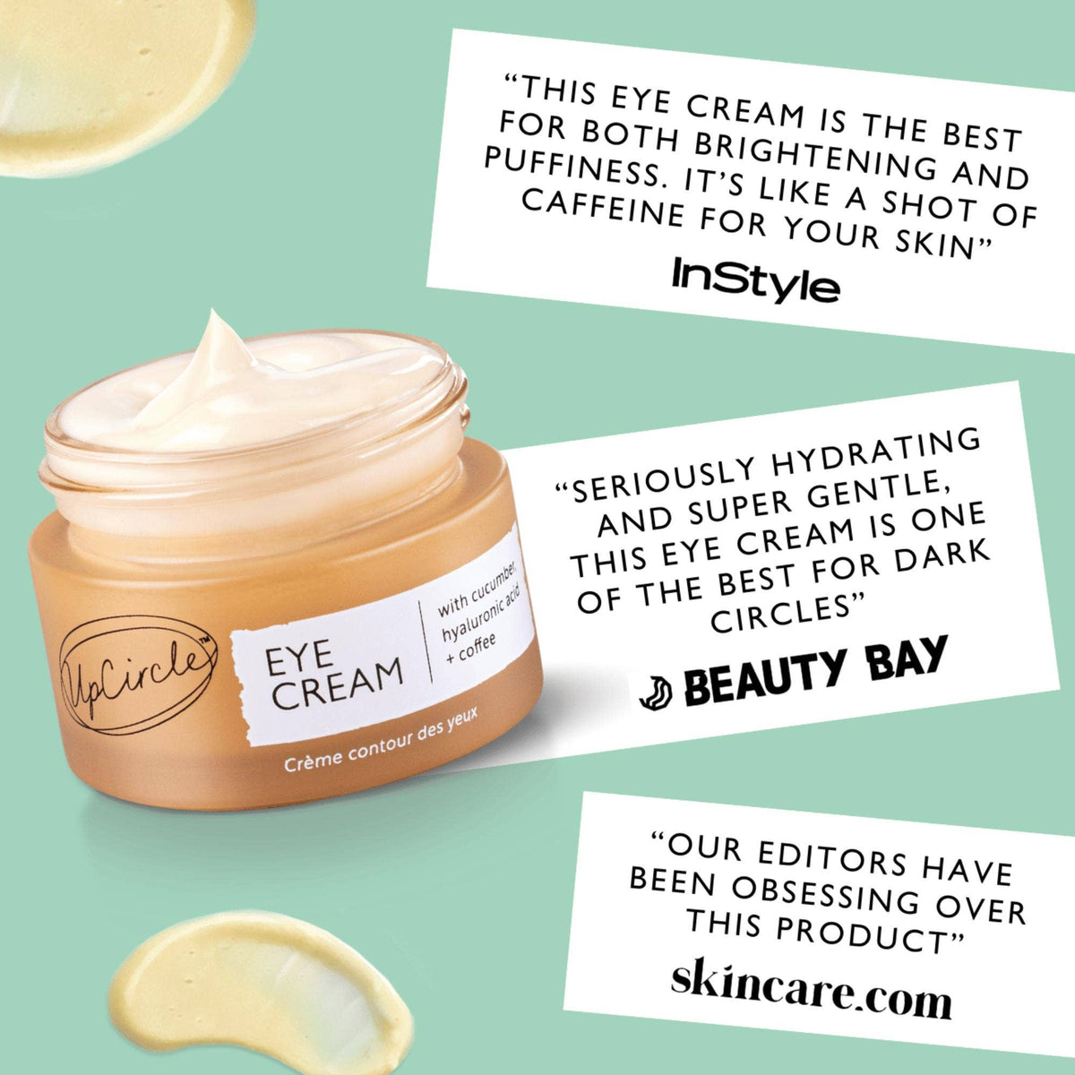 Vegan Hydrating Eye Cream with Hyaluronic Acid + Coffee Oil: 15ml - £65.97+VAT per Case of 6
