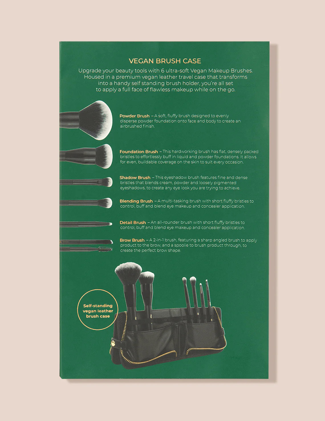 Vegan Brush Case 6pc set