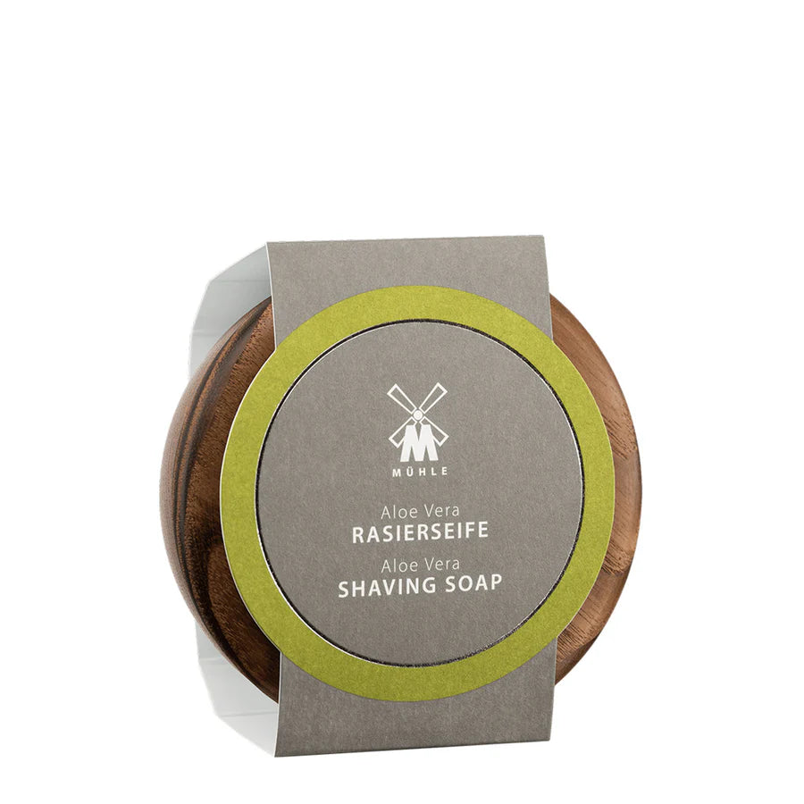 MÜHLE SHAVE CARE Ash Wooden Bowl and Aloe Vera Shaving Soap