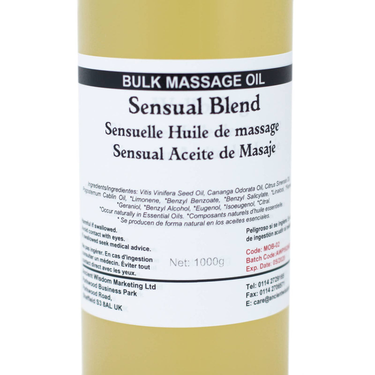 ''Sensual'' Massage Oil / Bath Oil 1L
