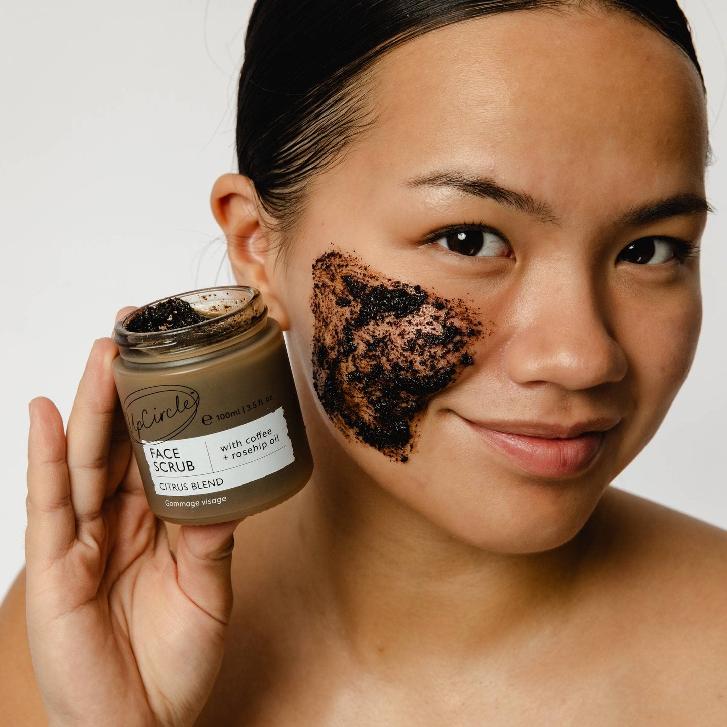 Eco Vegan Face Scrub with Coffee + Rosehip Citrus blend
