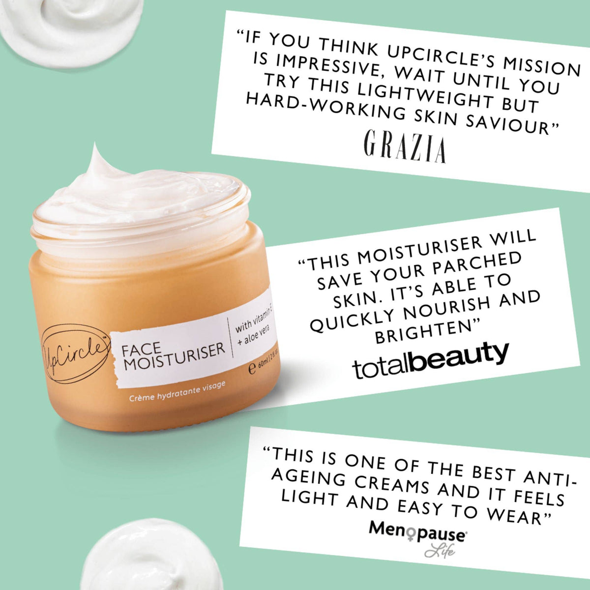 Face Moisturiser with Vitamin E + Aloe Vera - Eco Day Cream: 60ml / Standard - £65.97+VAT per Case of 6
