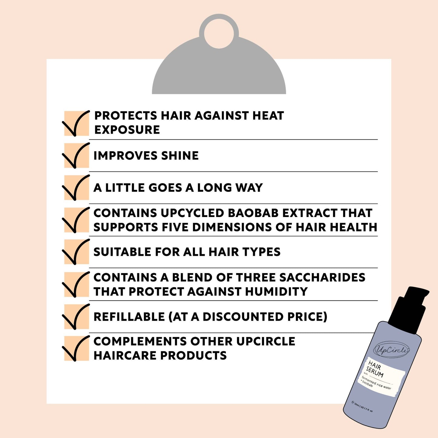 Vegan Hair Serum with Upcycled Fermented Rice Water